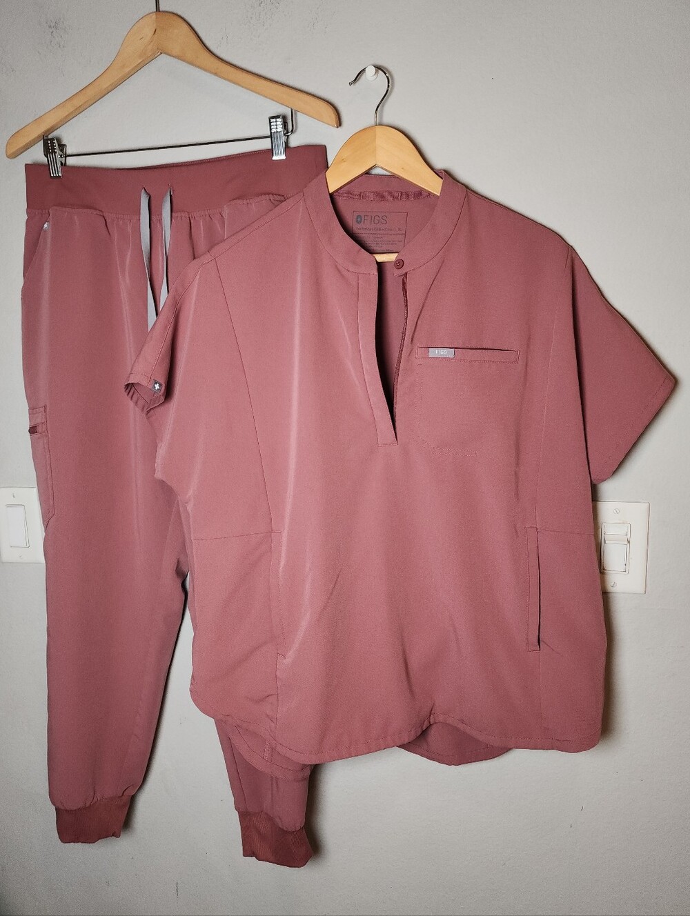 Figs Set XL/XLP Pink Mauve Motex Scrub Top XL HW Zamora Jogger Pants XLP